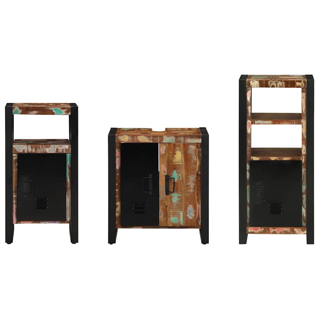 Badkamermeubelset met lade 3 pcs Massief Gerecycled Hout is nu te koop bij PeponiXL, paradijselijk wonen!