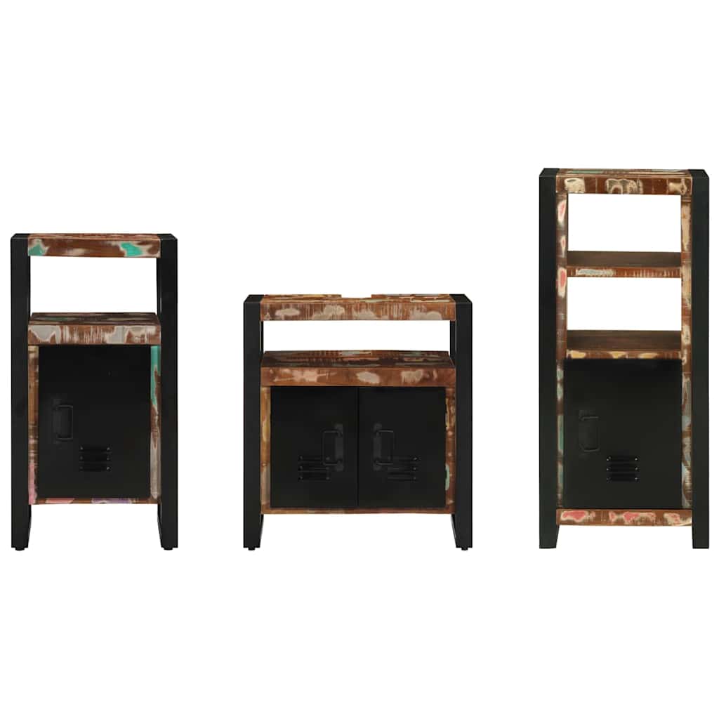 Badkamermeubelset met lade 3 pcs Massief Gerecycled Hout is nu te koop bij PeponiXL, paradijselijk wonen!