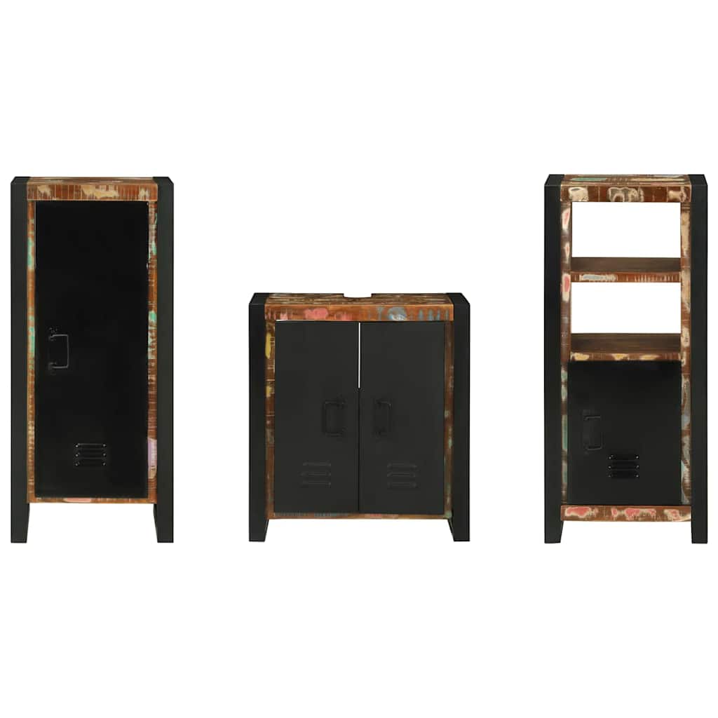 Badkamermeubelset met lade 3 pcs Massief Gerecycled Hout is nu te koop bij PeponiXL, paradijselijk wonen!