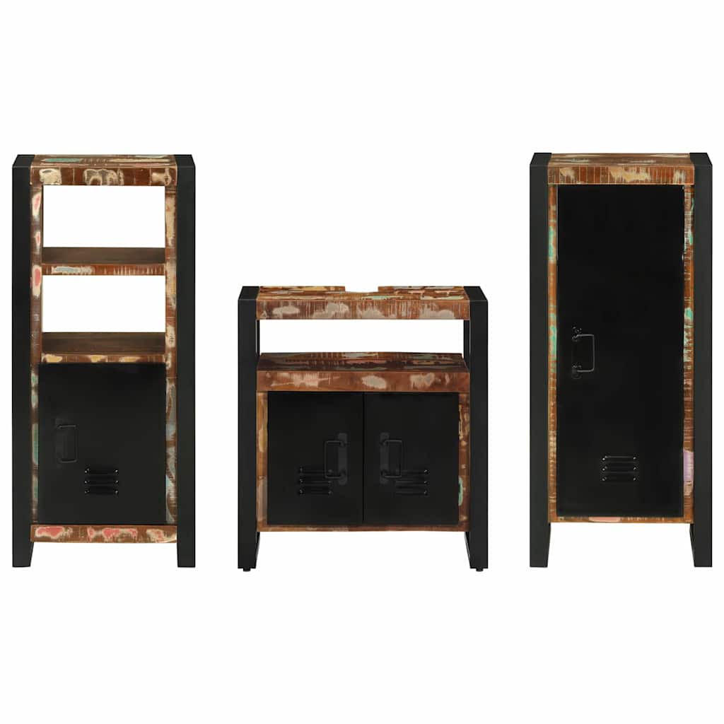 Badkamermeubelset met lade 3 pcs Massief Gerecycled Hout is nu te koop bij PeponiXL, paradijselijk wonen!
