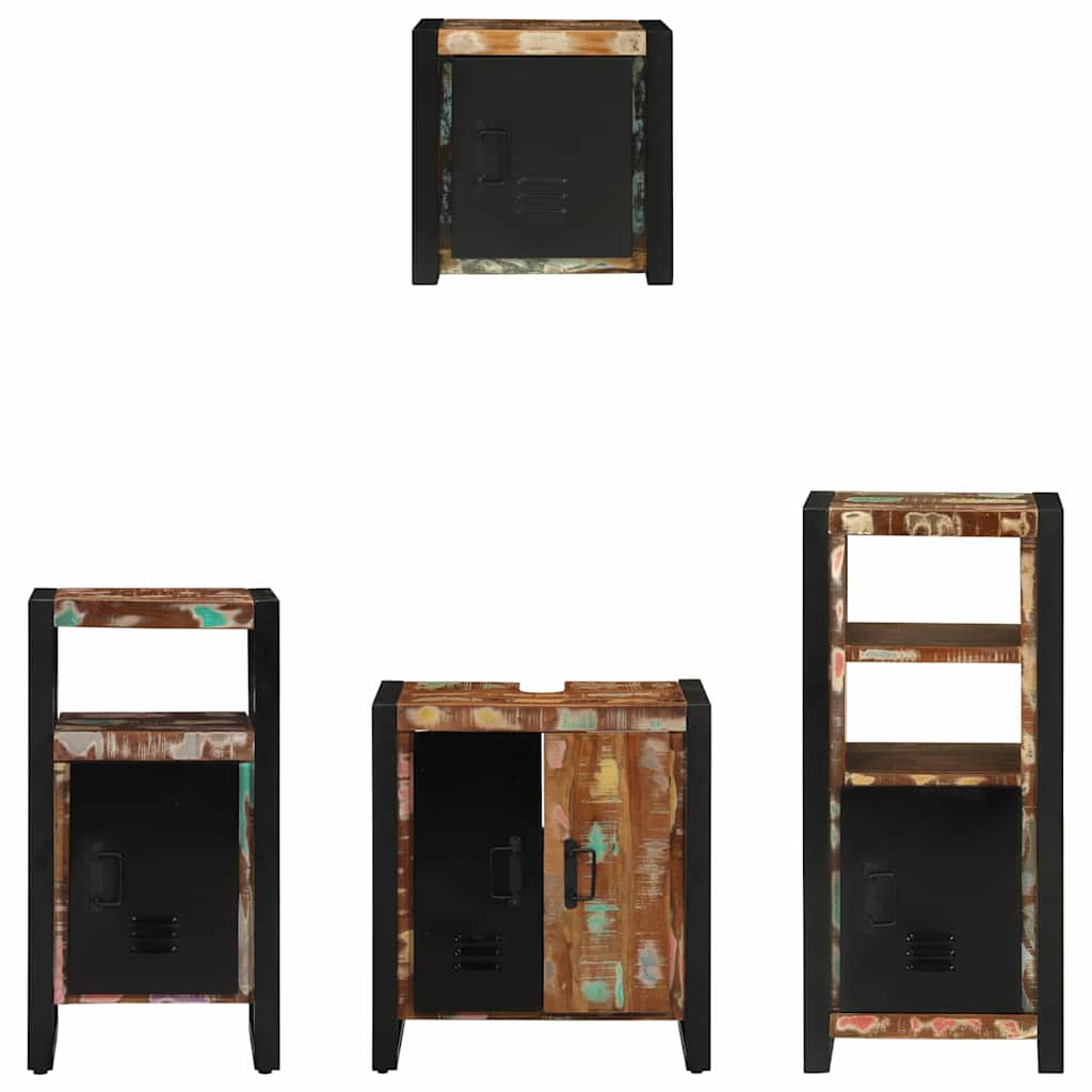 Badkamermeubelset met lade 4 pcs Massief Gerecycled Hout is nu te koop bij PeponiXL, paradijselijk wonen!