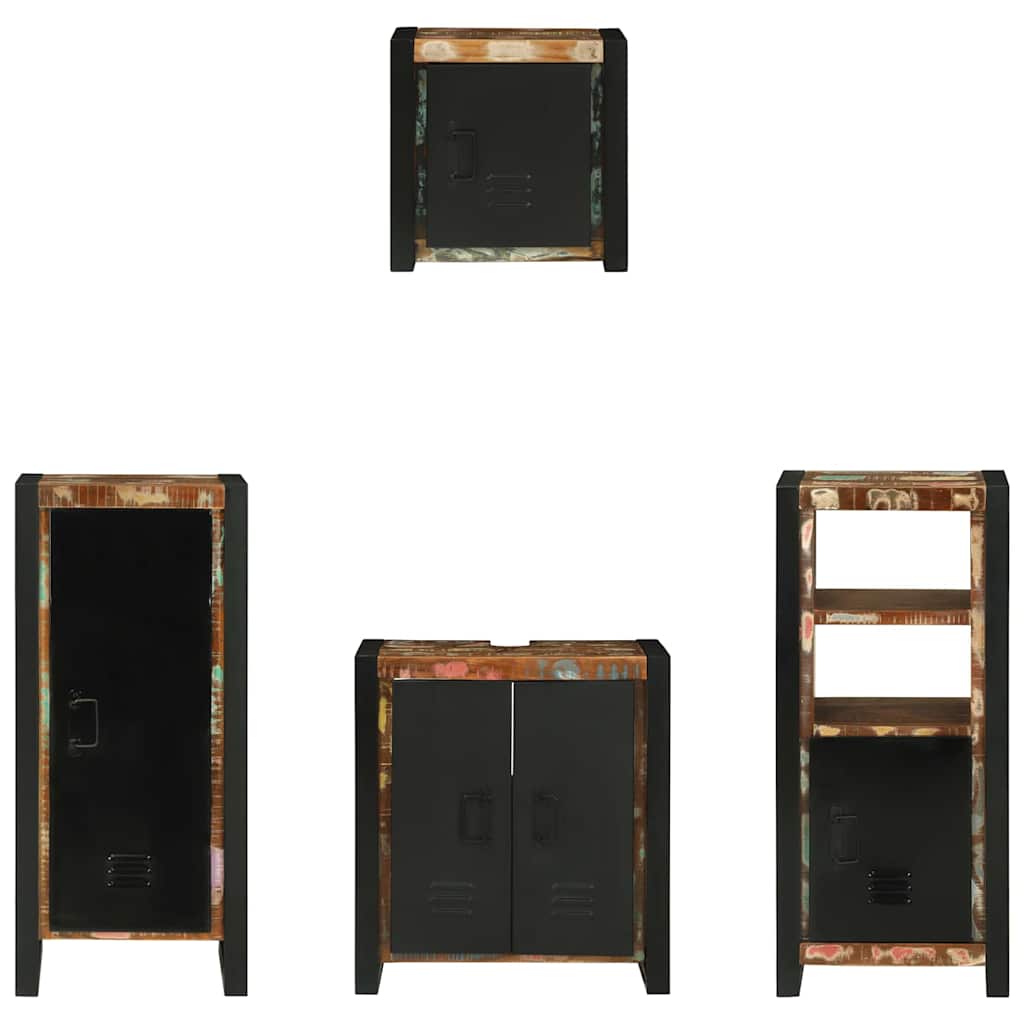 Badkamermeubelset met lade 4 pcs Massief Gerecycled Hout is nu te koop bij PeponiXL, paradijselijk wonen!