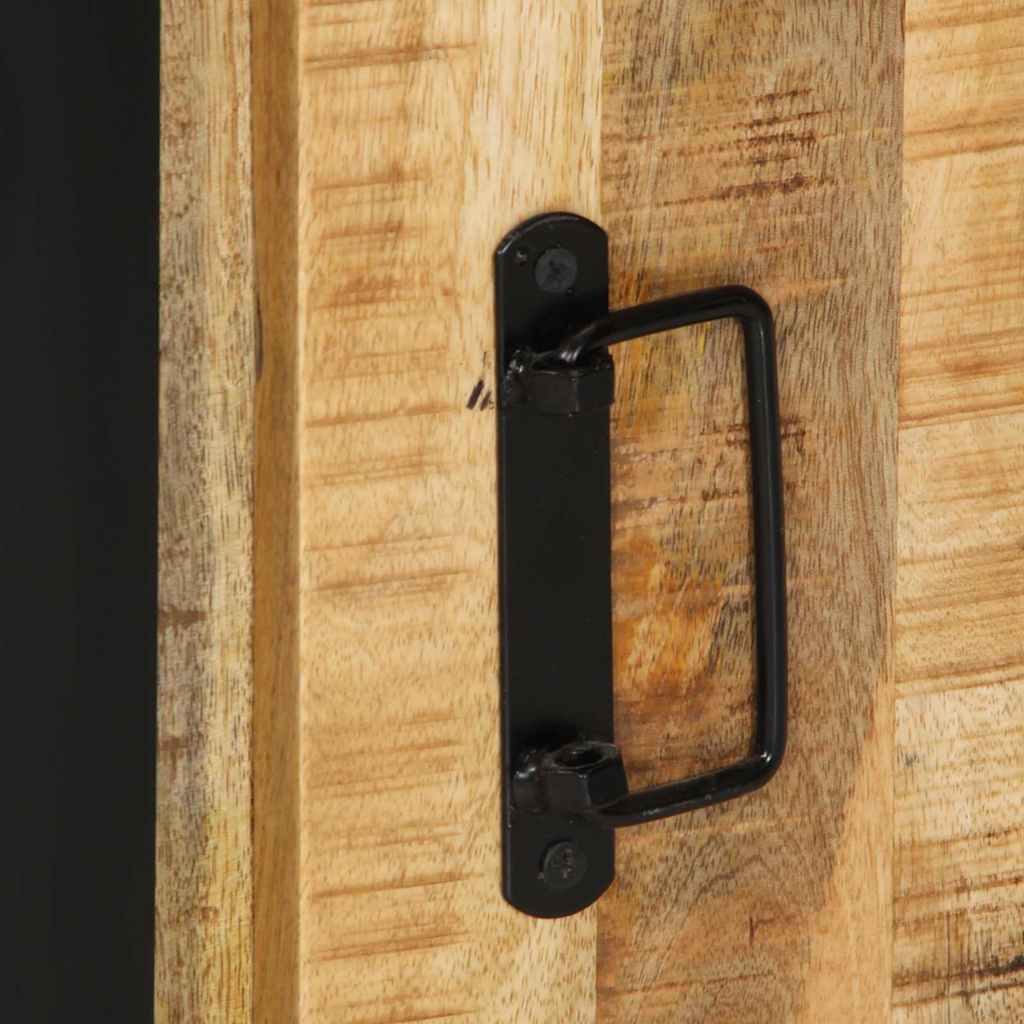 Badkamermeubelset 4 pcs Bruin en zwart Massief Mango Hout is nu te koop bij PeponiXL, paradijselijk wonen!