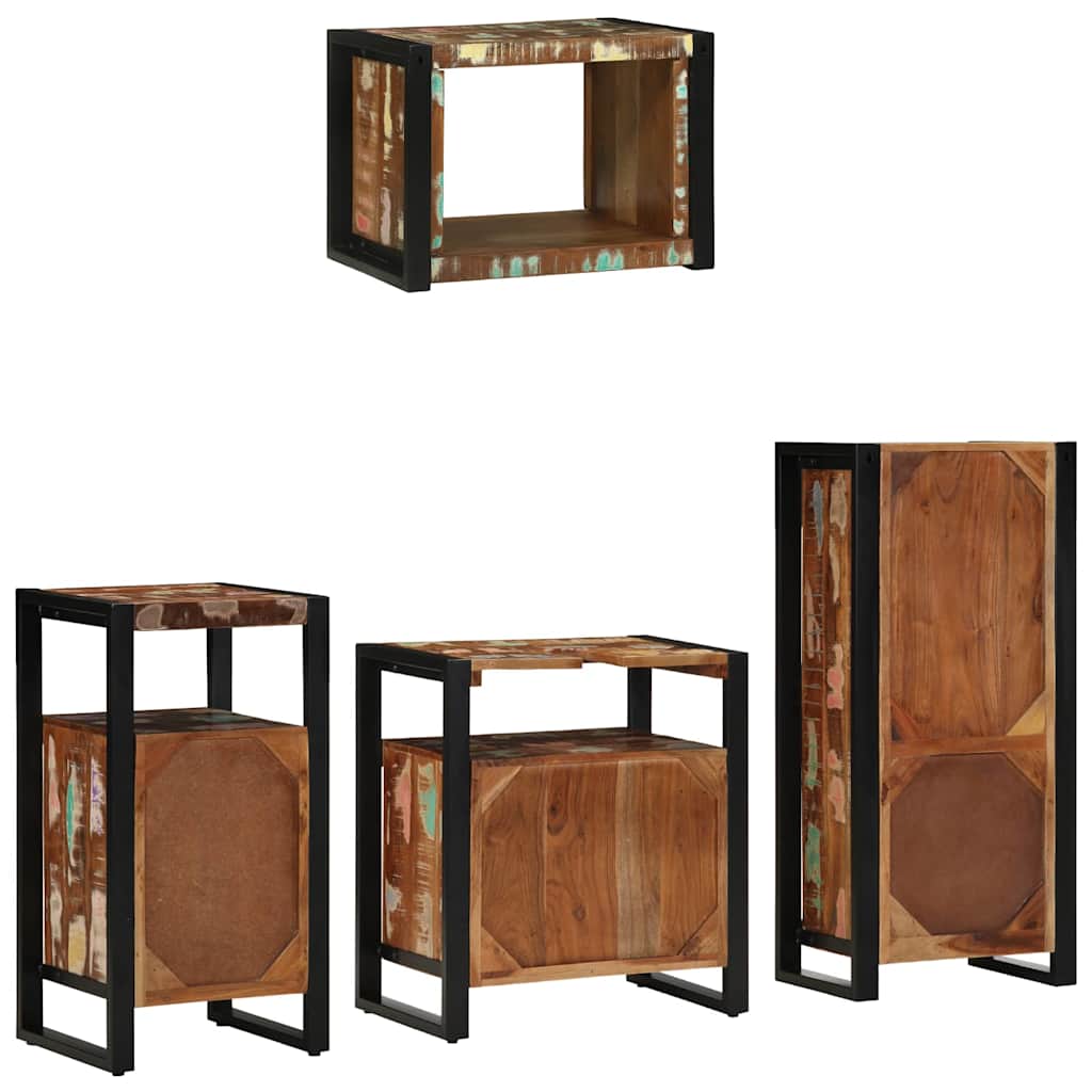 Badkamermeubelset met lade 4 pcs Massief Gerecycled Hout is nu te koop bij PeponiXL, paradijselijk wonen!