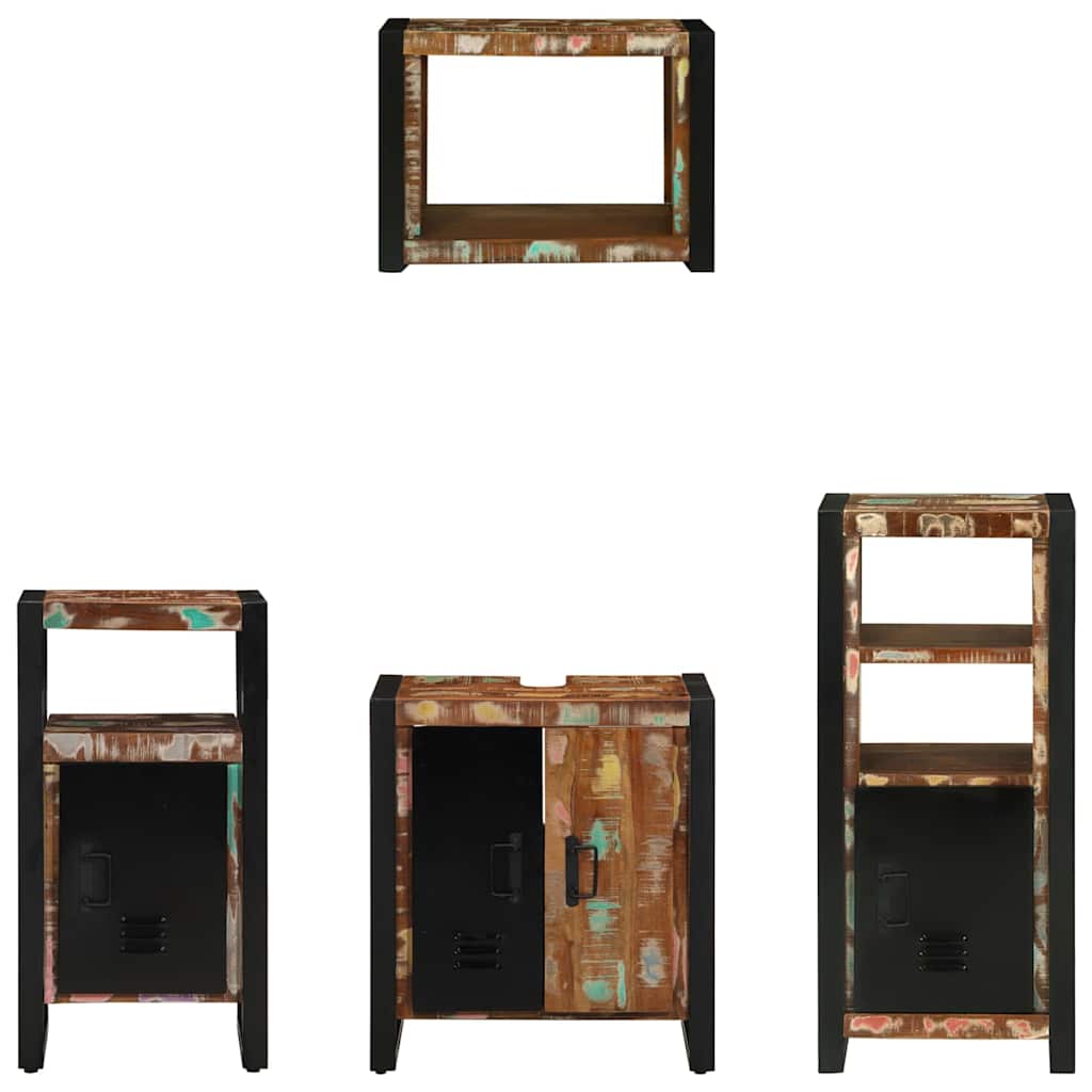 Badkamermeubelset met lade 4 pcs Massief Gerecycled Hout is nu te koop bij PeponiXL, paradijselijk wonen!