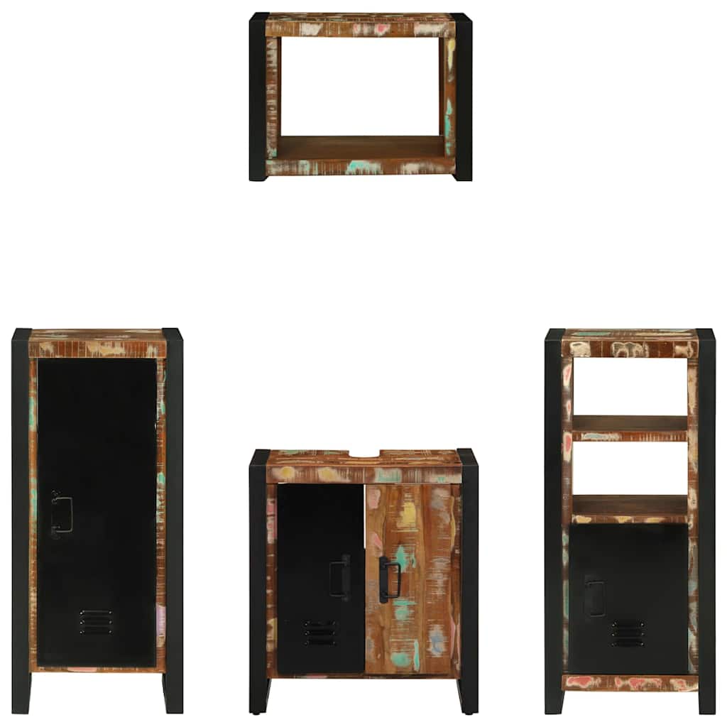 Badkamermeubelset met lade 4 pcs Massief Gerecycled Hout is nu te koop bij PeponiXL, paradijselijk wonen!