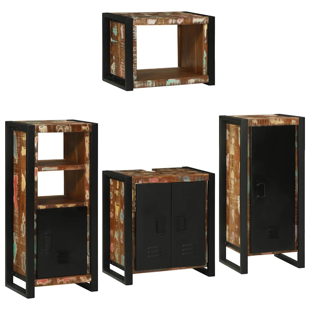 Badkamermeubelset 4 pcs Multikleur Massief gerecycled hout is nu te koop bij PeponiXL, paradijselijk wonen!