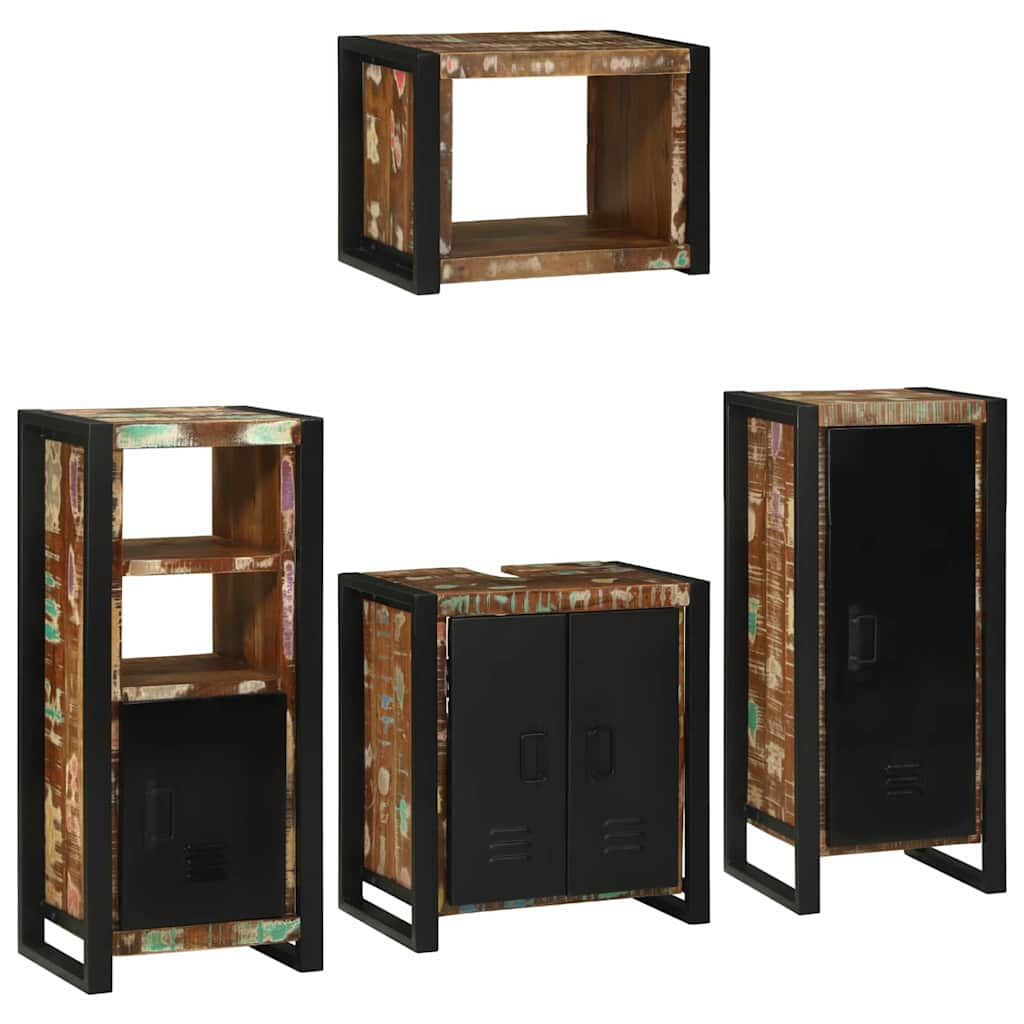 Badkamermeubelset 4 pcs Multikleur Massief gerecycled hout is nu te koop bij PeponiXL, paradijselijk wonen!