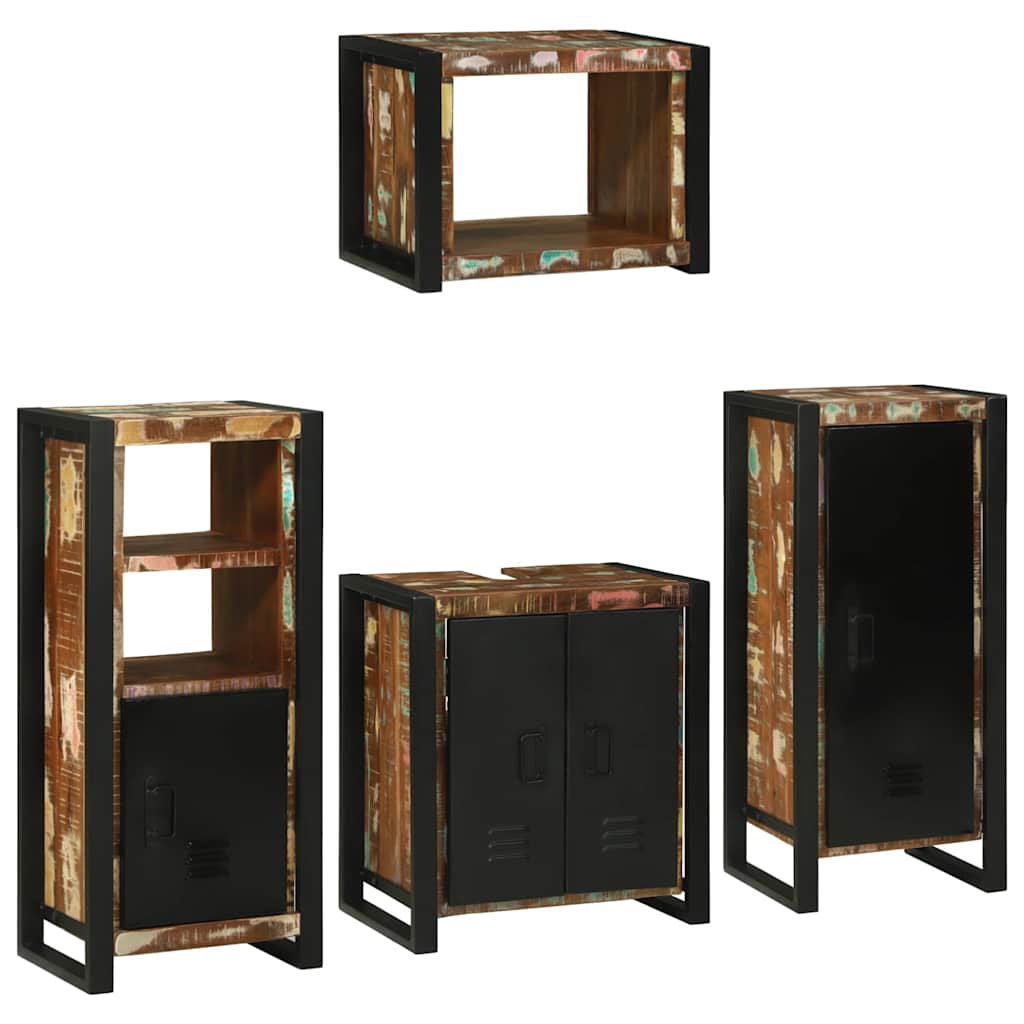 Badkamermeubelset 4 pcs Multikleur Massief gerecycled hout is nu te koop bij PeponiXL, paradijselijk wonen!
