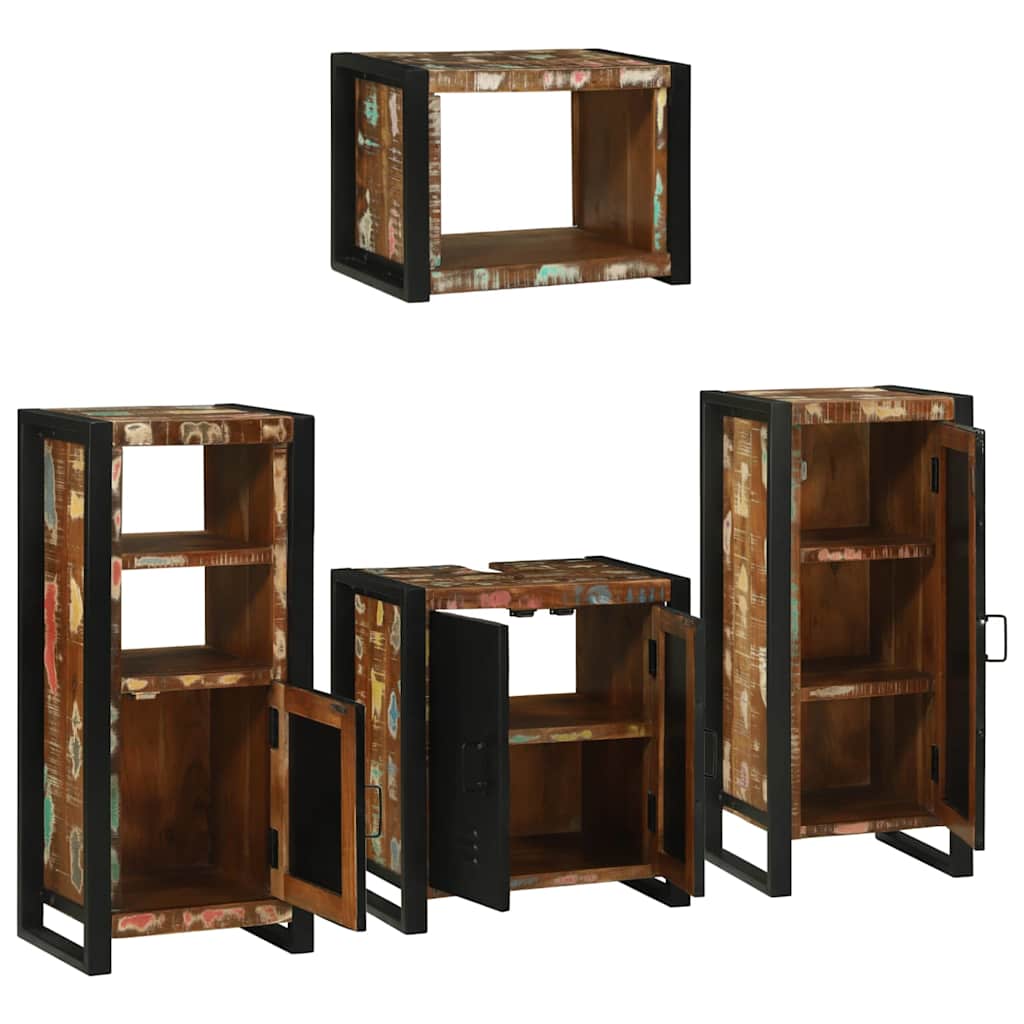 Badkamermeubelset 4 pcs Multikleur Massief gerecycled hout is nu te koop bij PeponiXL, paradijselijk wonen!