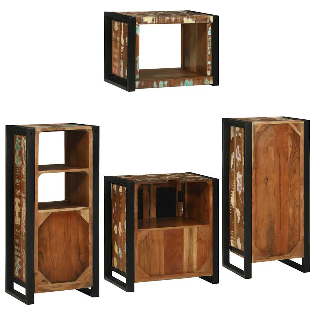 Badkamermeubelset 4 pcs Multikleur Massief gerecycled hout is nu te koop bij PeponiXL, paradijselijk wonen!