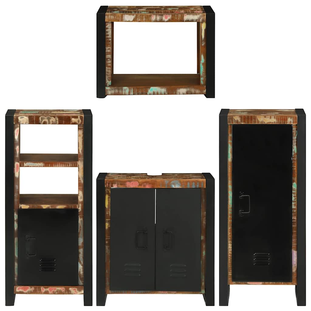 Badkamermeubelset 4 pcs Multikleur Massief gerecycled hout is nu te koop bij PeponiXL, paradijselijk wonen!