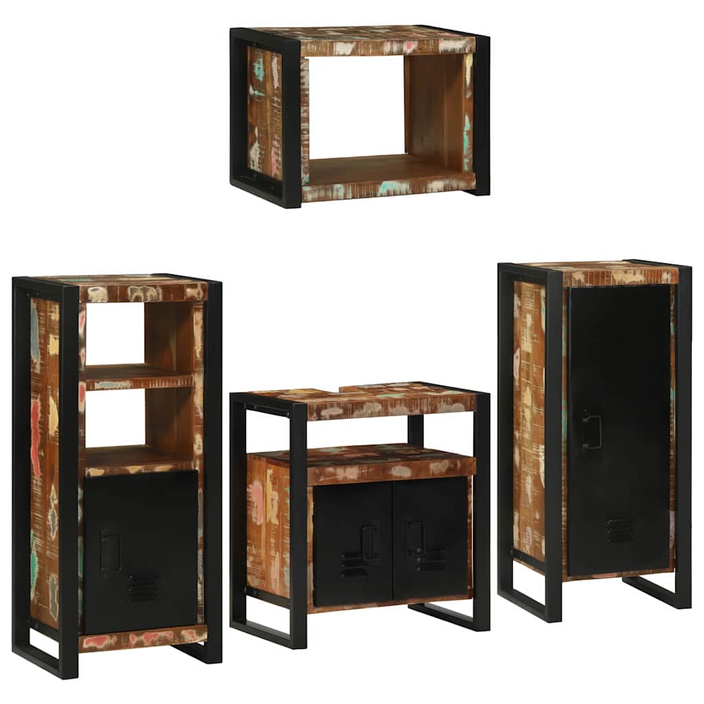Badkamermeubelset 4 pcs Multikleur Massief gerecycled hout is nu te koop bij PeponiXL, paradijselijk wonen!