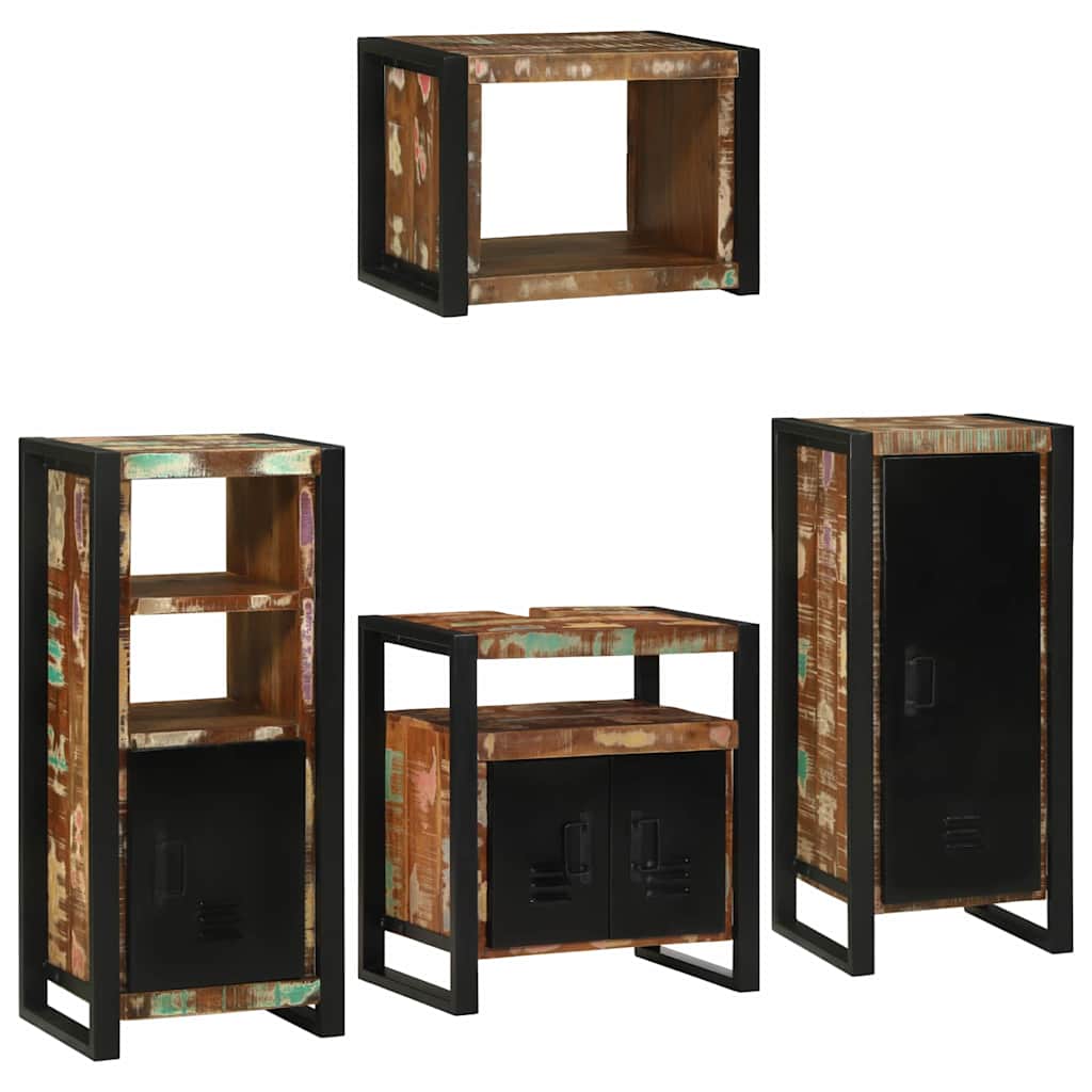 Badkamermeubelset 4 pcs Multikleur Massief gerecycled hout is nu te koop bij PeponiXL, paradijselijk wonen!