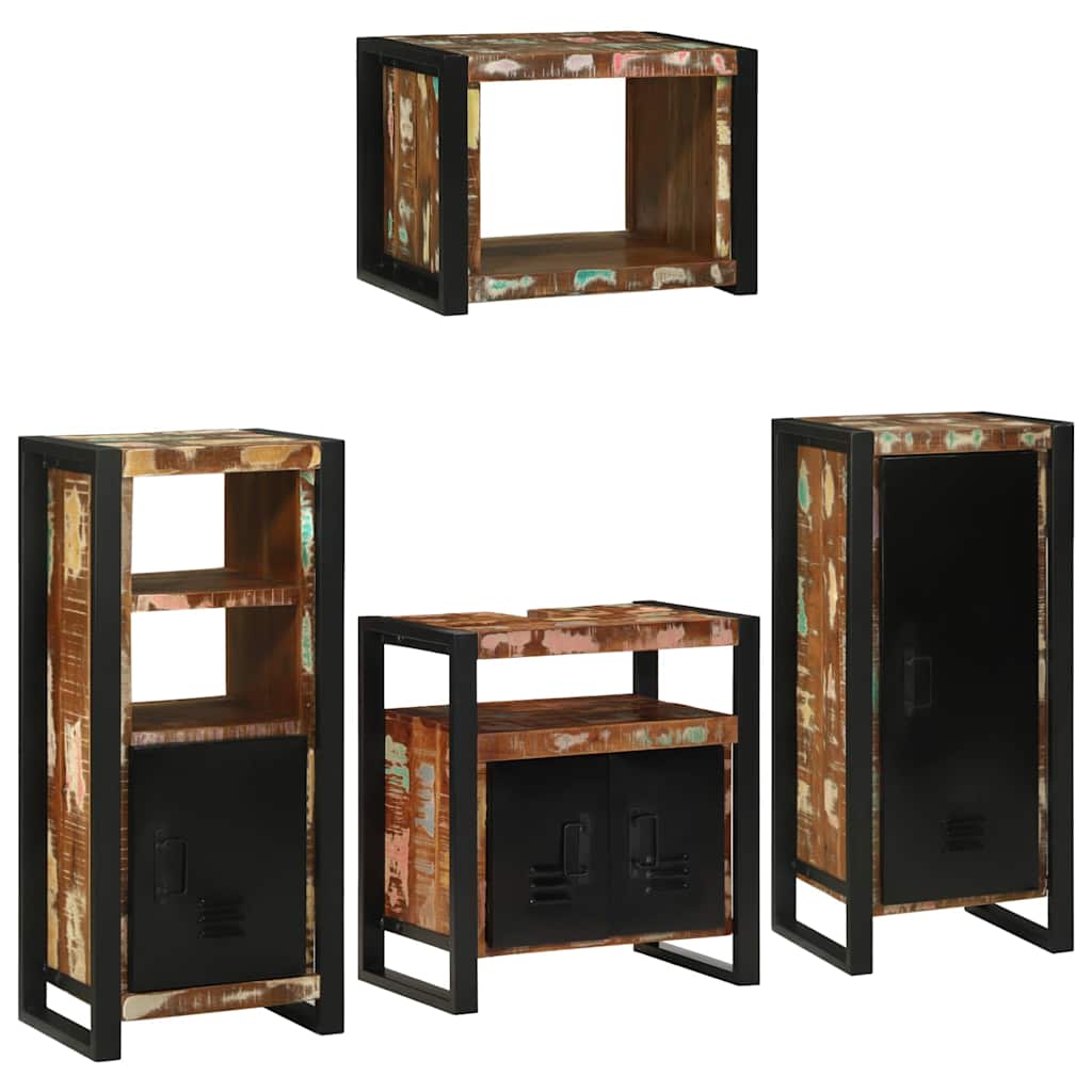 Badkamermeubelset 4 pcs Multikleur Massief gerecycled hout is nu te koop bij PeponiXL, paradijselijk wonen!