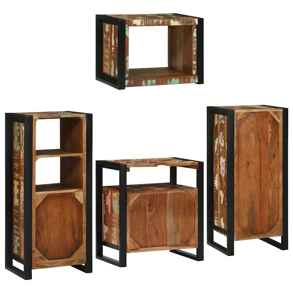 Badkamermeubelset 4 pcs Multikleur Massief gerecycled hout is nu te koop bij PeponiXL, paradijselijk wonen!