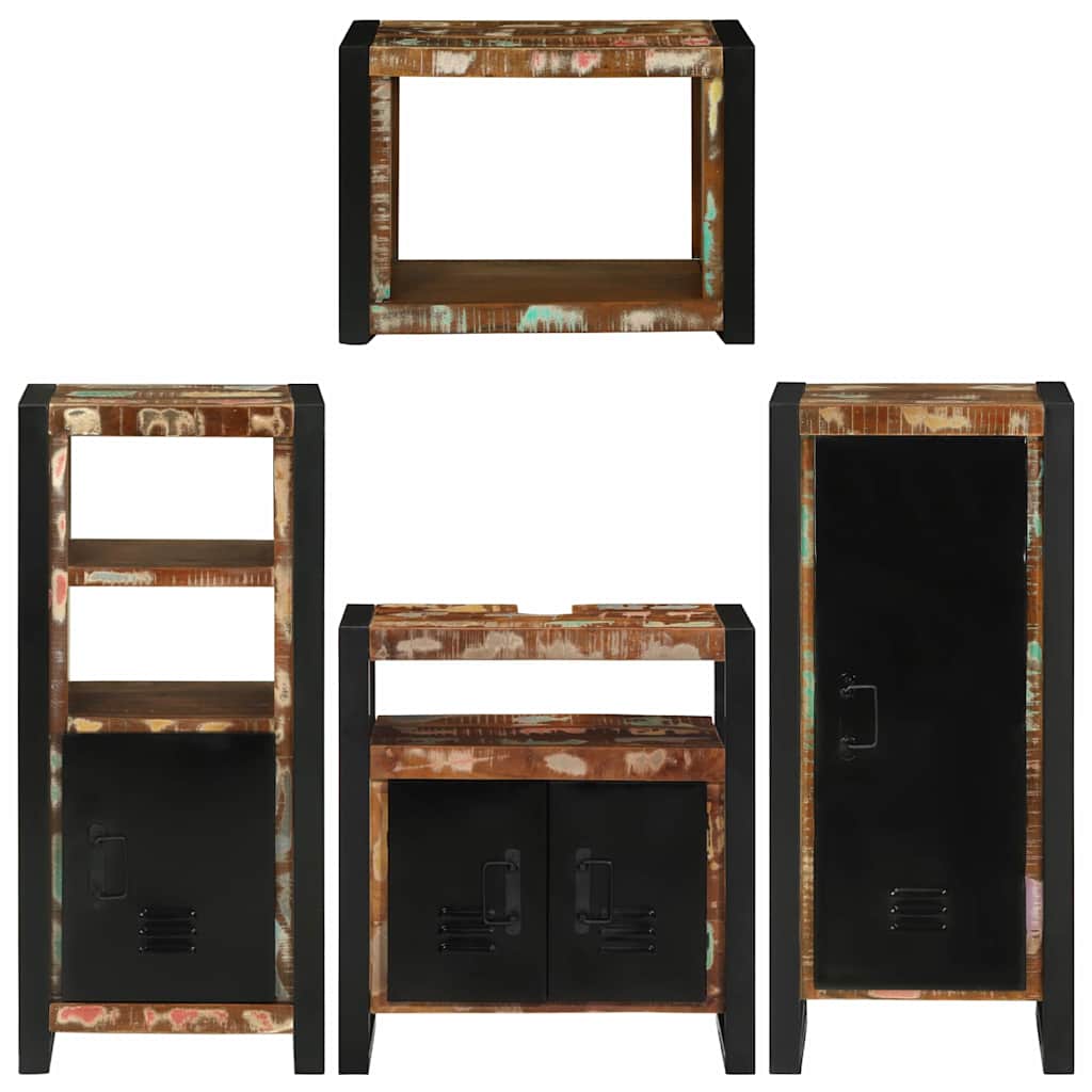 Badkamermeubelset 4 pcs Multikleur Massief gerecycled hout is nu te koop bij PeponiXL, paradijselijk wonen!