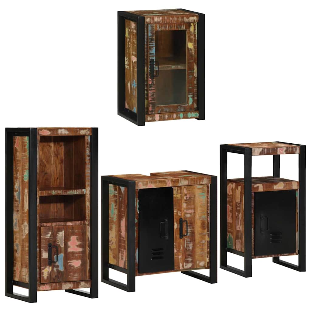 Badkamermeubelset 4 pcs Multikleur Massief gerecycled hout is nu te koop bij PeponiXL, paradijselijk wonen!