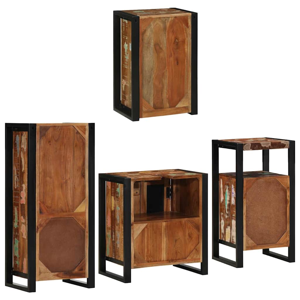 Badkamermeubelset 4 pcs Multikleur Massief gerecycled hout is nu te koop bij PeponiXL, paradijselijk wonen!