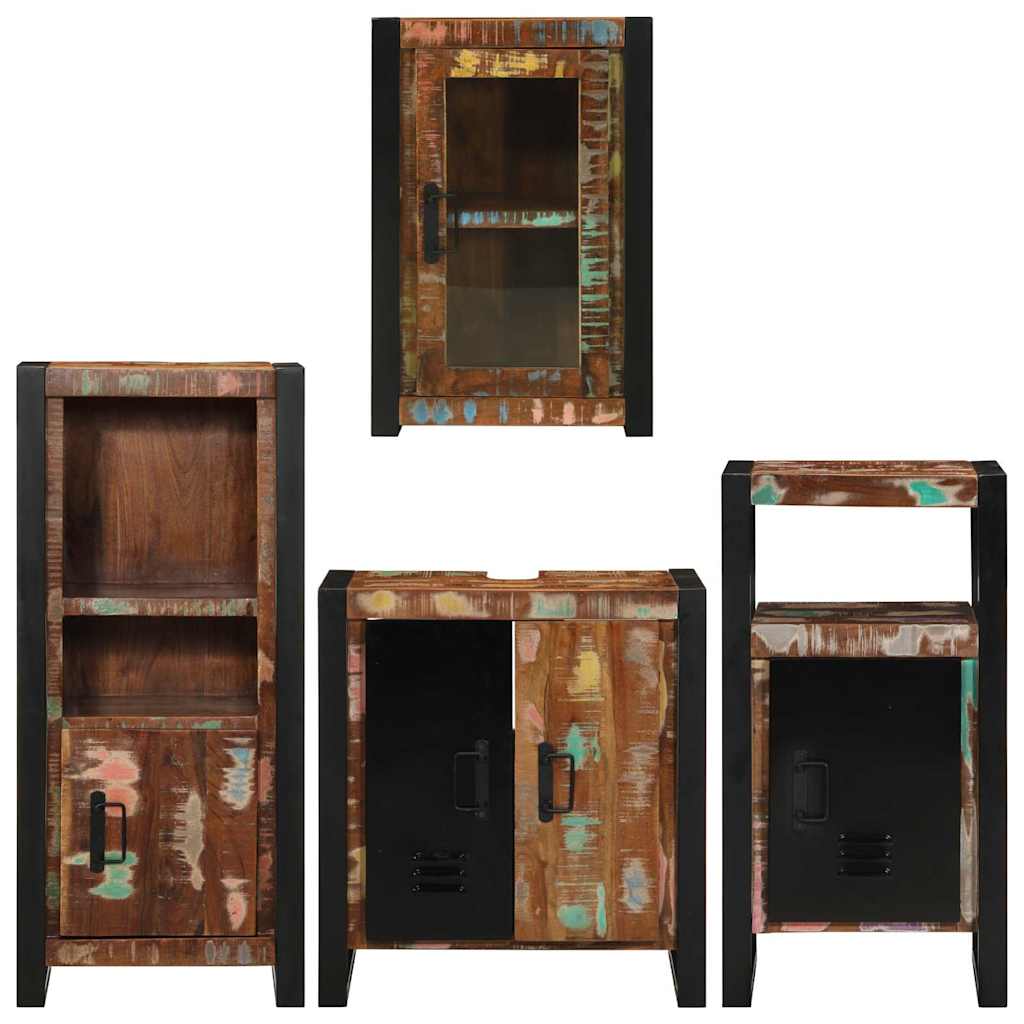 Badkamermeubelset 4 pcs Multikleur Massief gerecycled hout is nu te koop bij PeponiXL, paradijselijk wonen!