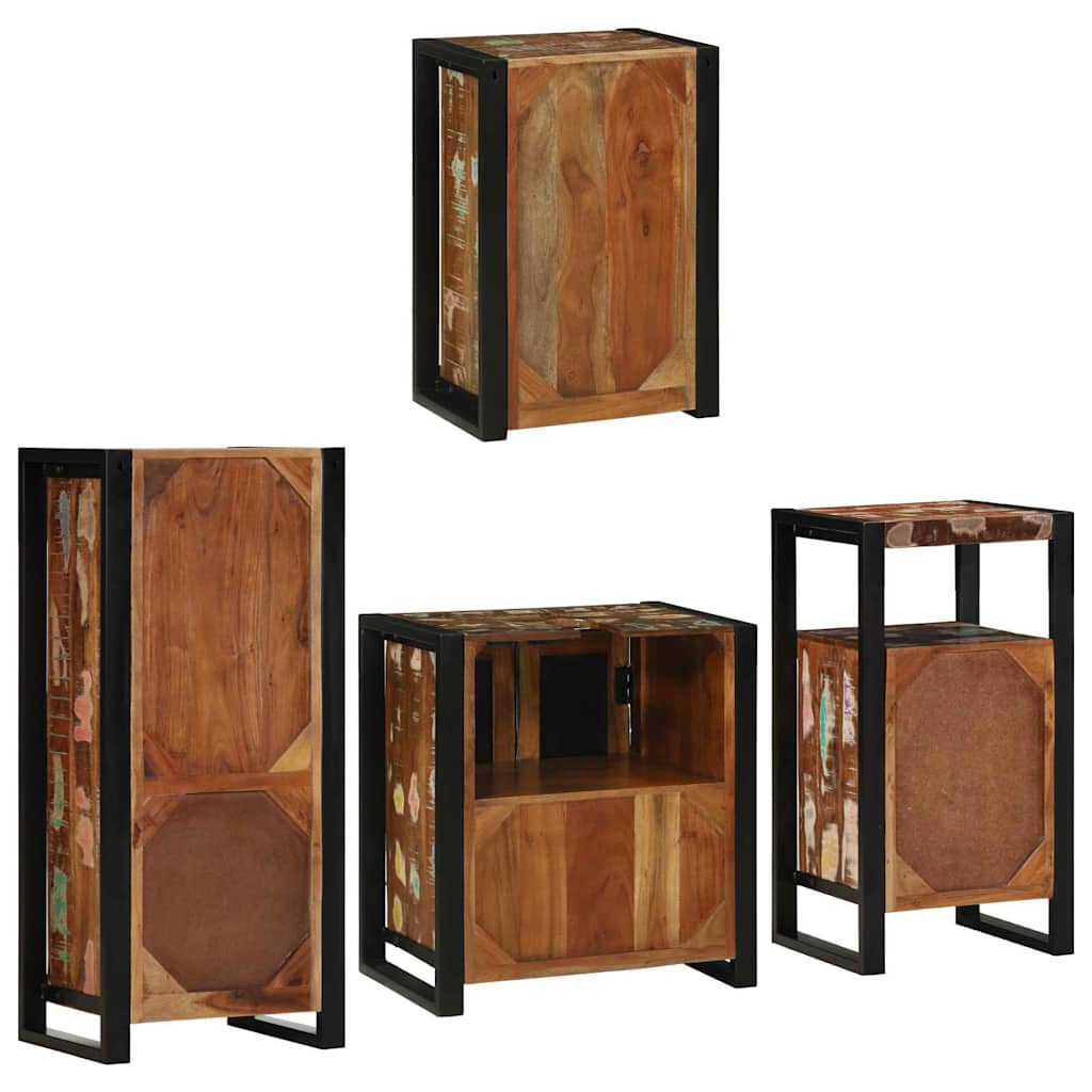 Badkamermeubelset 4 pcs Multikleur Massief gerecycled hout is nu te koop bij PeponiXL, paradijselijk wonen!