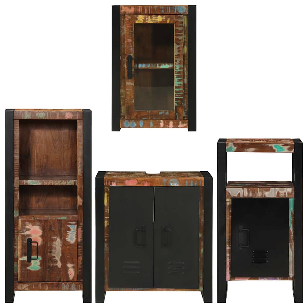 Badkamermeubelset 4 pcs Multikleur Massief gerecycled hout is nu te koop bij PeponiXL, paradijselijk wonen!