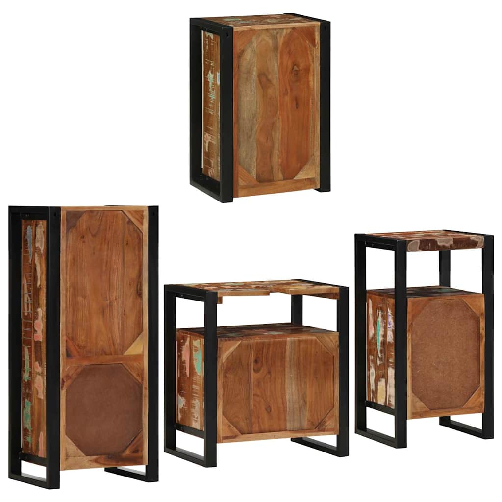 Badkamermeubelset 4 pcs Multikleur Massief gerecycled hout is nu te koop bij PeponiXL, paradijselijk wonen!
