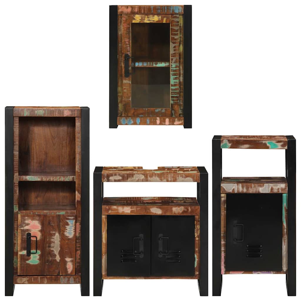 Badkamermeubelset 4 pcs Multikleur Massief gerecycled hout is nu te koop bij PeponiXL, paradijselijk wonen!
