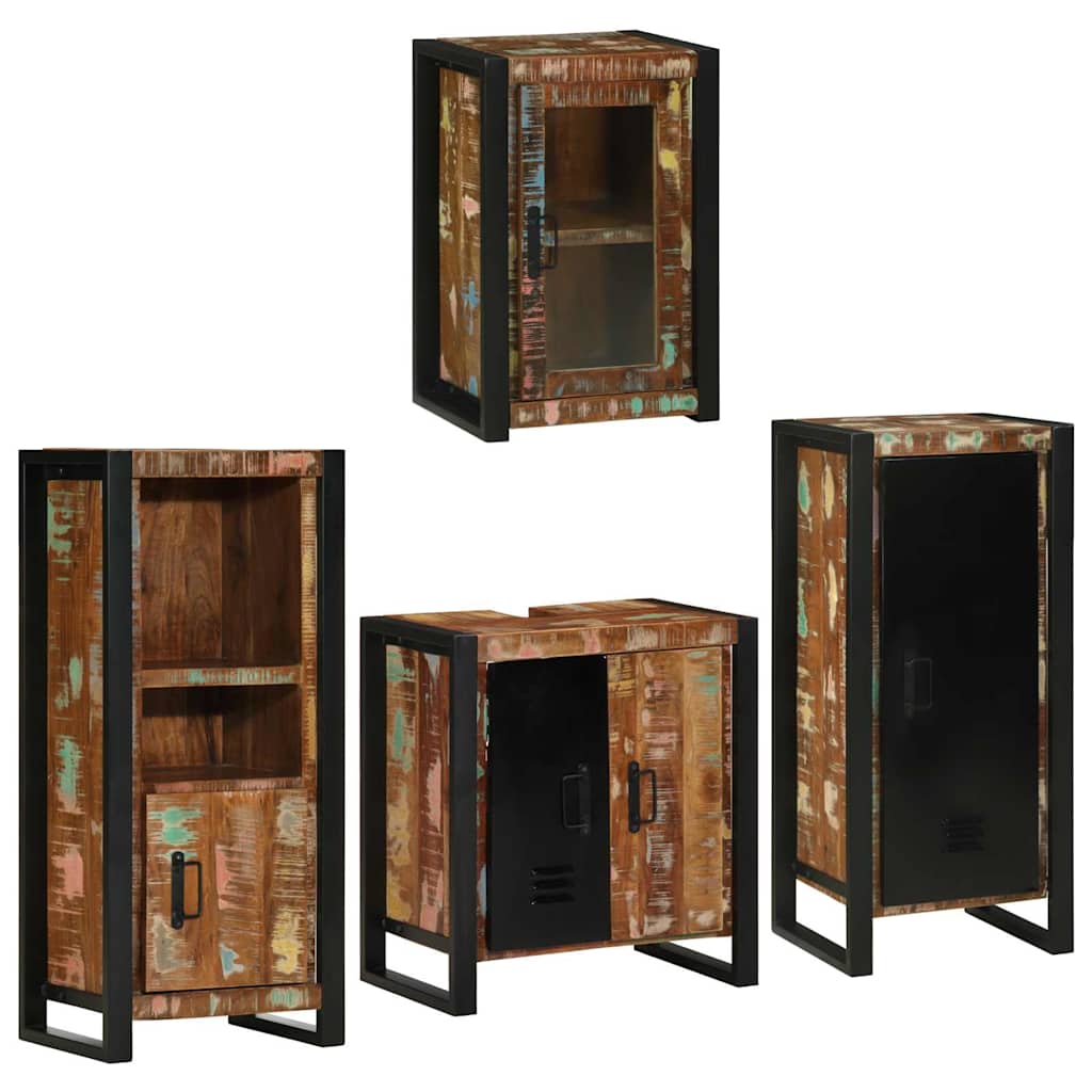 Badkamermeubelset 4 pcs Multikleur Massief gerecycled hout is nu te koop bij PeponiXL, paradijselijk wonen!