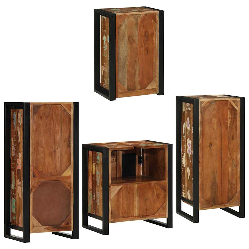 Badkamermeubelset 4 pcs Multikleur Massief gerecycled hout is nu te koop bij PeponiXL, paradijselijk wonen!