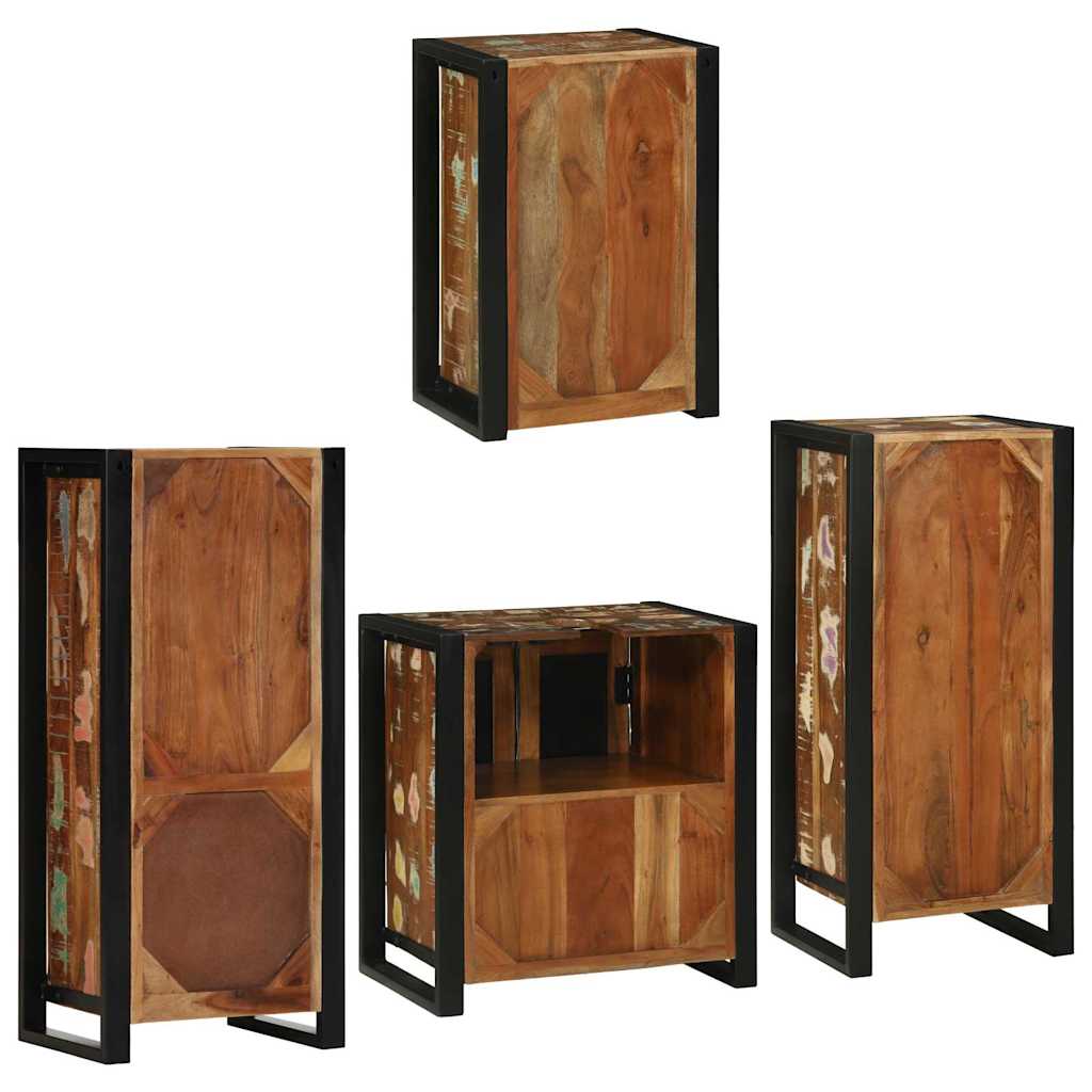Badkamermeubelset 4 pcs Multikleur Massief gerecycled hout is nu te koop bij PeponiXL, paradijselijk wonen!
