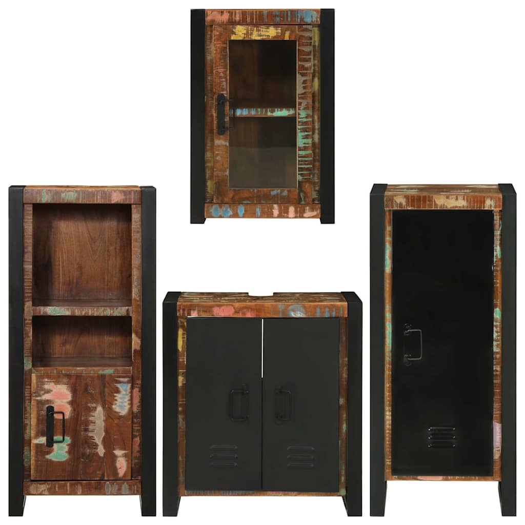 Badkamermeubelset 4 pcs Multikleur Massief gerecycled hout is nu te koop bij PeponiXL, paradijselijk wonen!