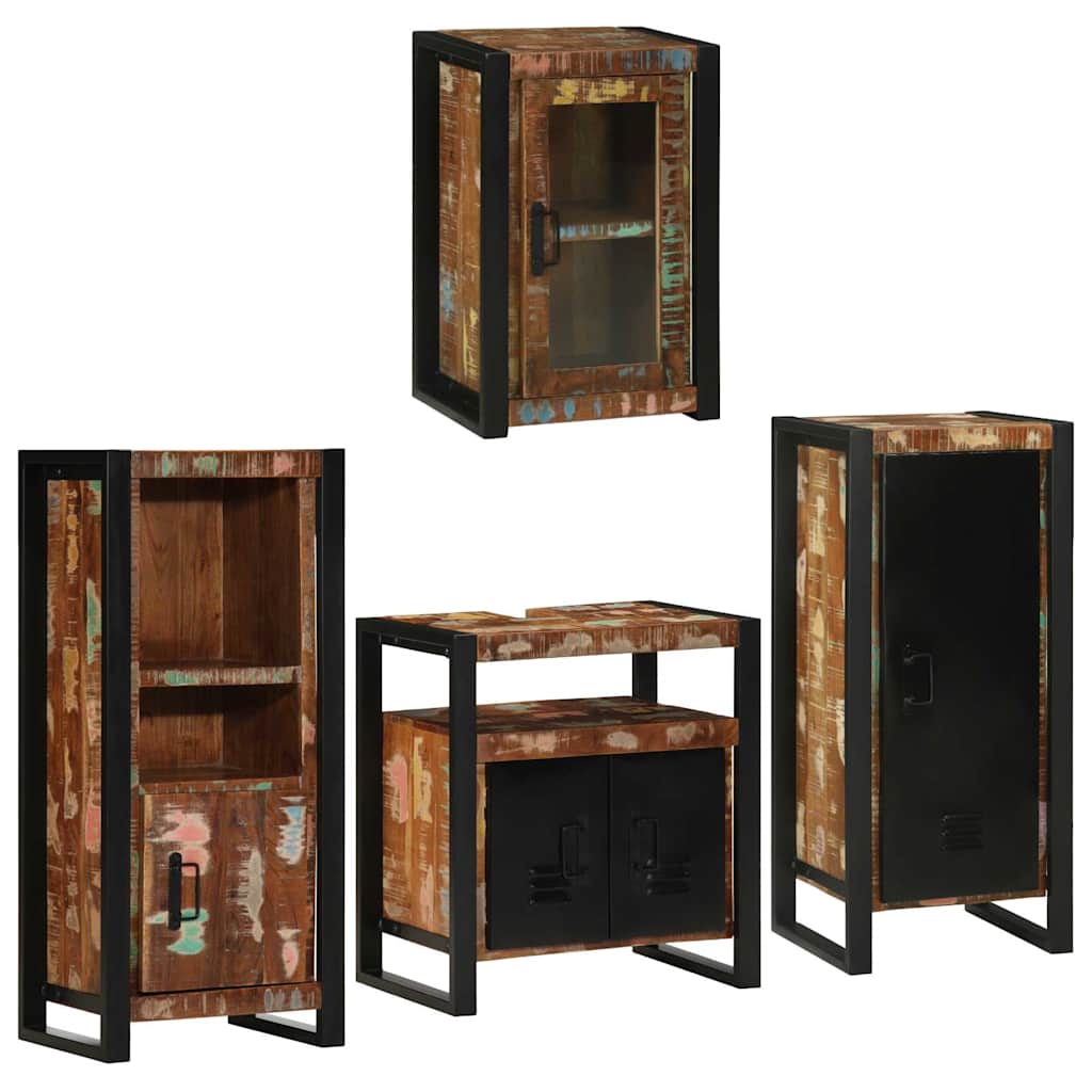 Badkamermeubelset 4 pcs Multikleur Massief gerecycled hout is nu te koop bij PeponiXL, paradijselijk wonen!
