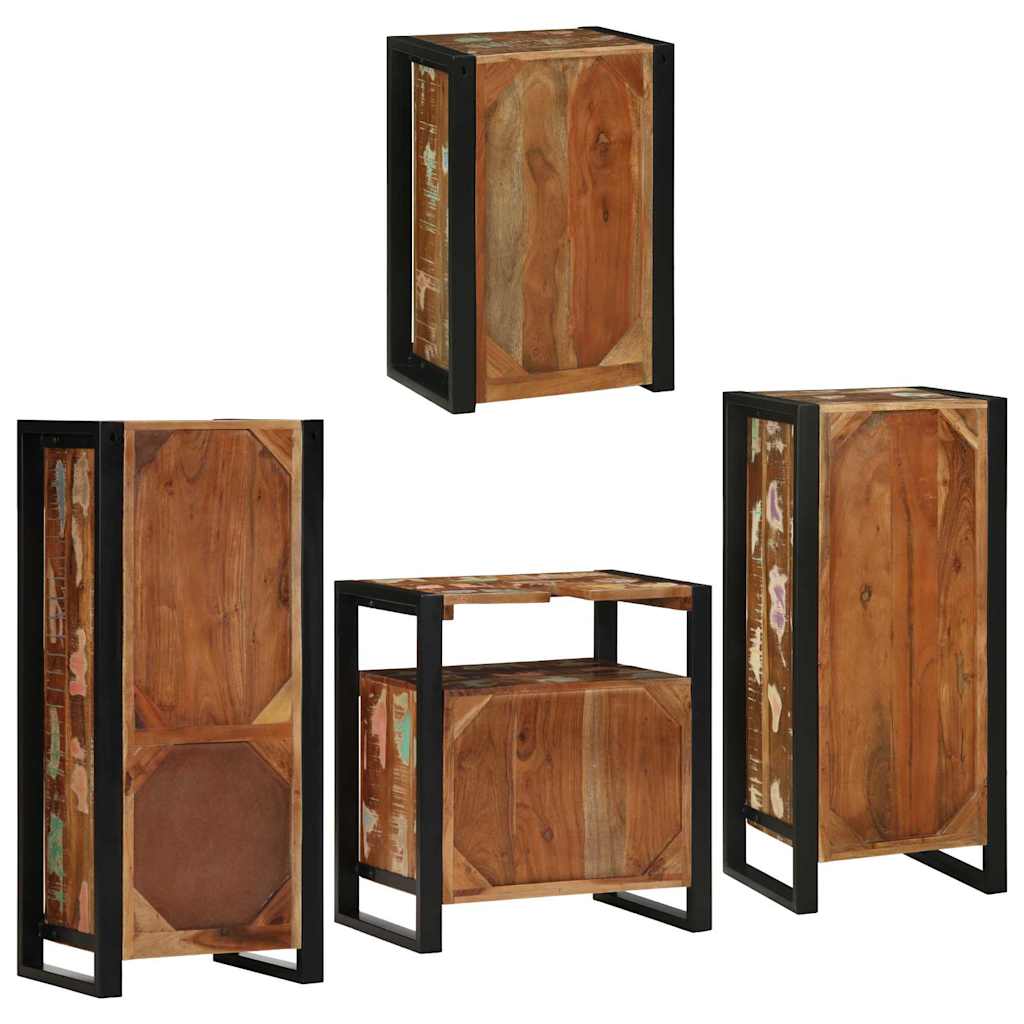 Badkamermeubelset 4 pcs Multikleur Massief gerecycled hout is nu te koop bij PeponiXL, paradijselijk wonen!
