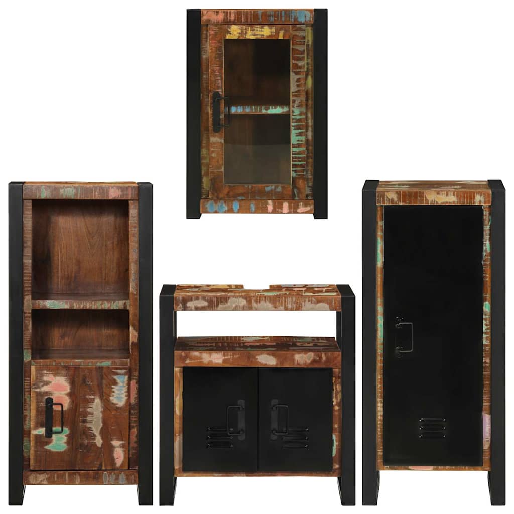 Badkamermeubelset 4 pcs Multikleur Massief gerecycled hout is nu te koop bij PeponiXL, paradijselijk wonen!