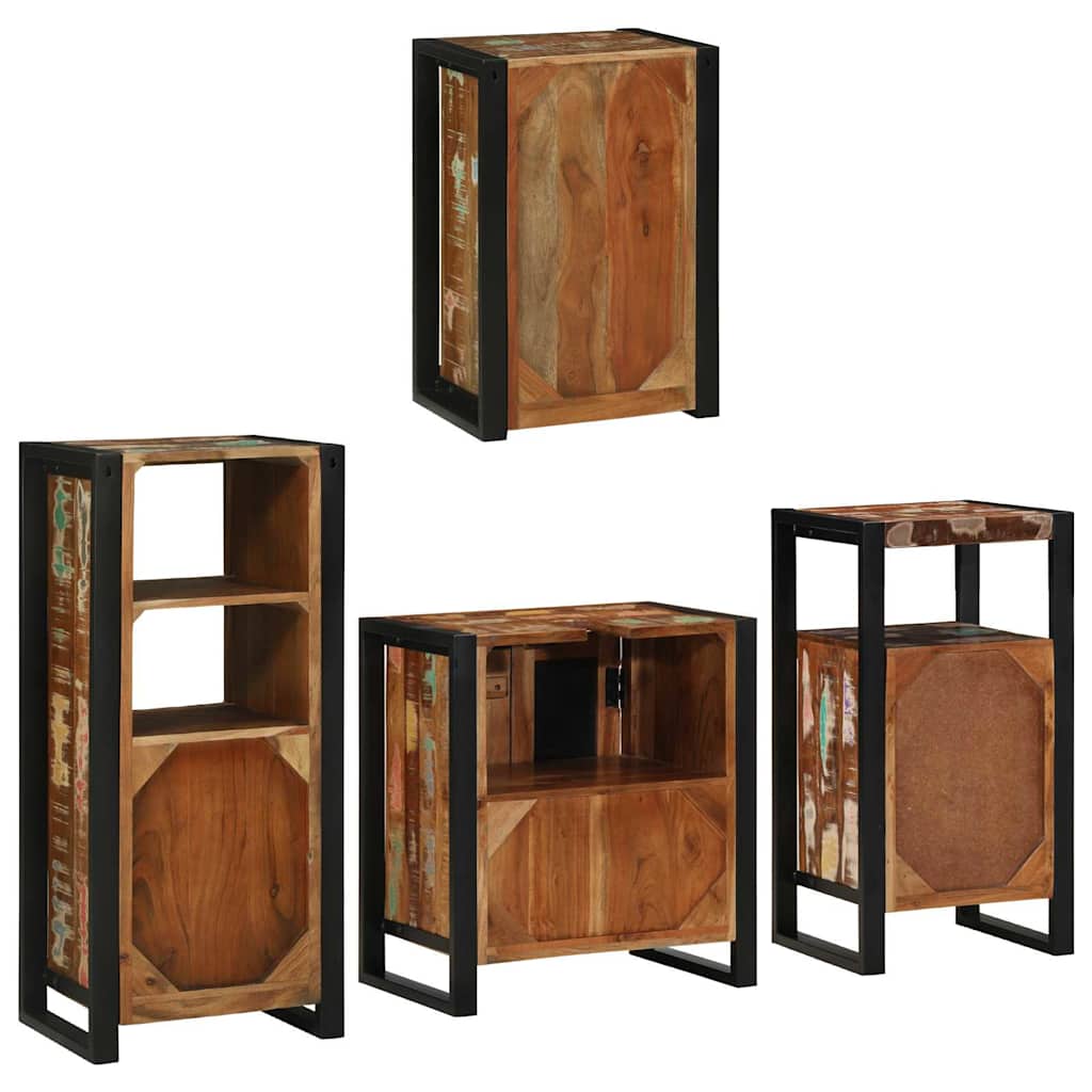 Badkamermeubelset 4 pcs Multikleur Massief gerecycled hout is nu te koop bij PeponiXL, paradijselijk wonen!