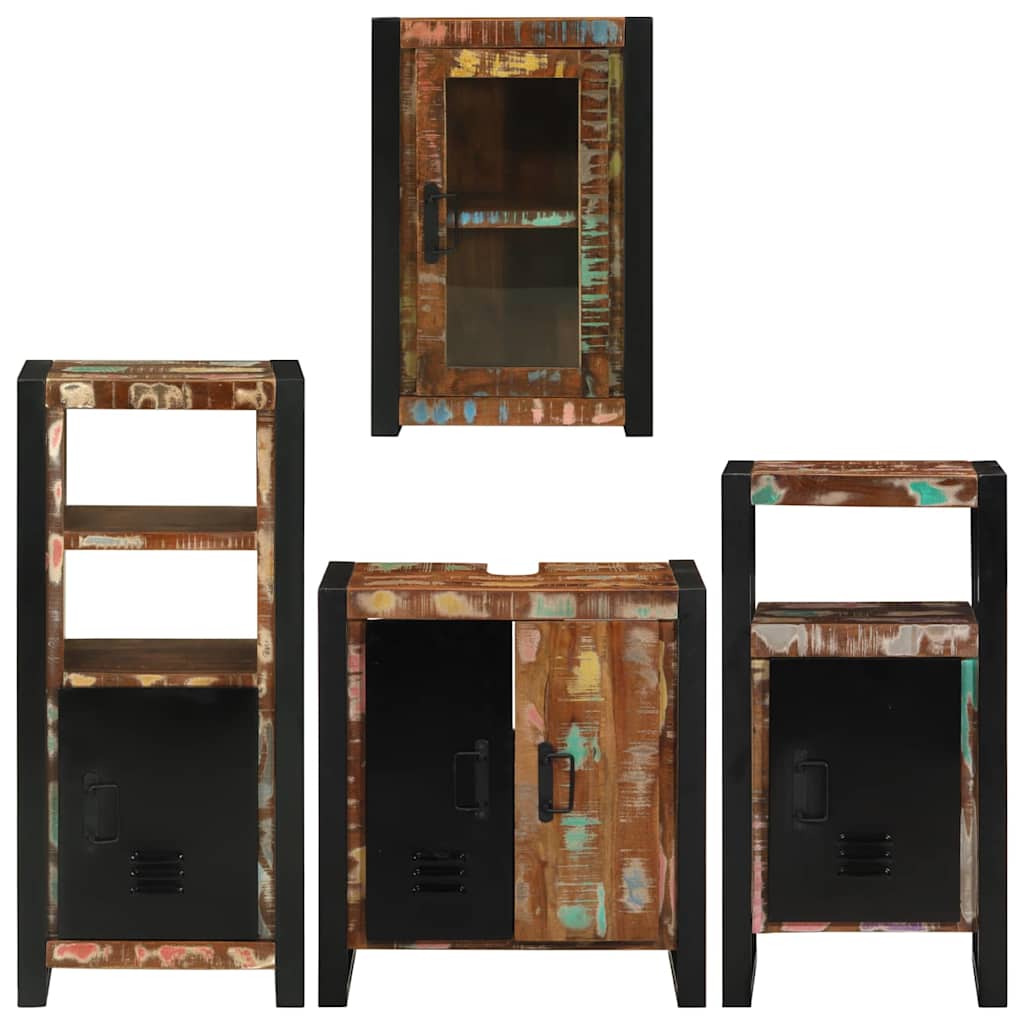 Badkamermeubelset 4 pcs Multikleur Massief gerecycled hout is nu te koop bij PeponiXL, paradijselijk wonen!