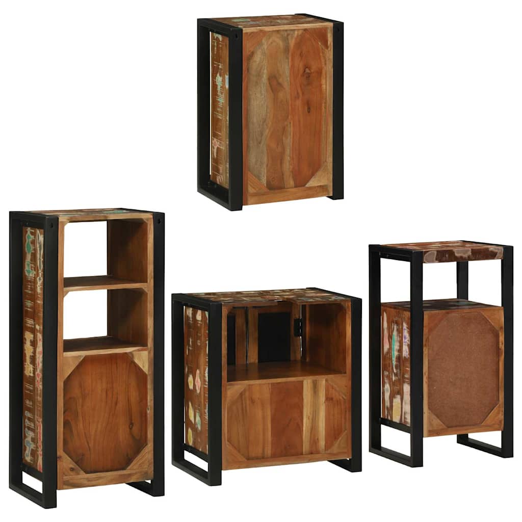 Badkamermeubelset 4 pcs Multikleur Massief gerecycled hout is nu te koop bij PeponiXL, paradijselijk wonen!