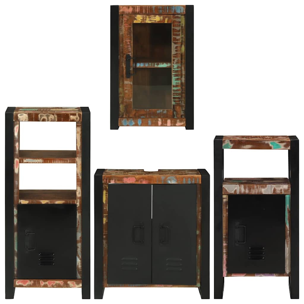 Badkamermeubelset 4 pcs Multikleur Massief gerecycled hout is nu te koop bij PeponiXL, paradijselijk wonen!