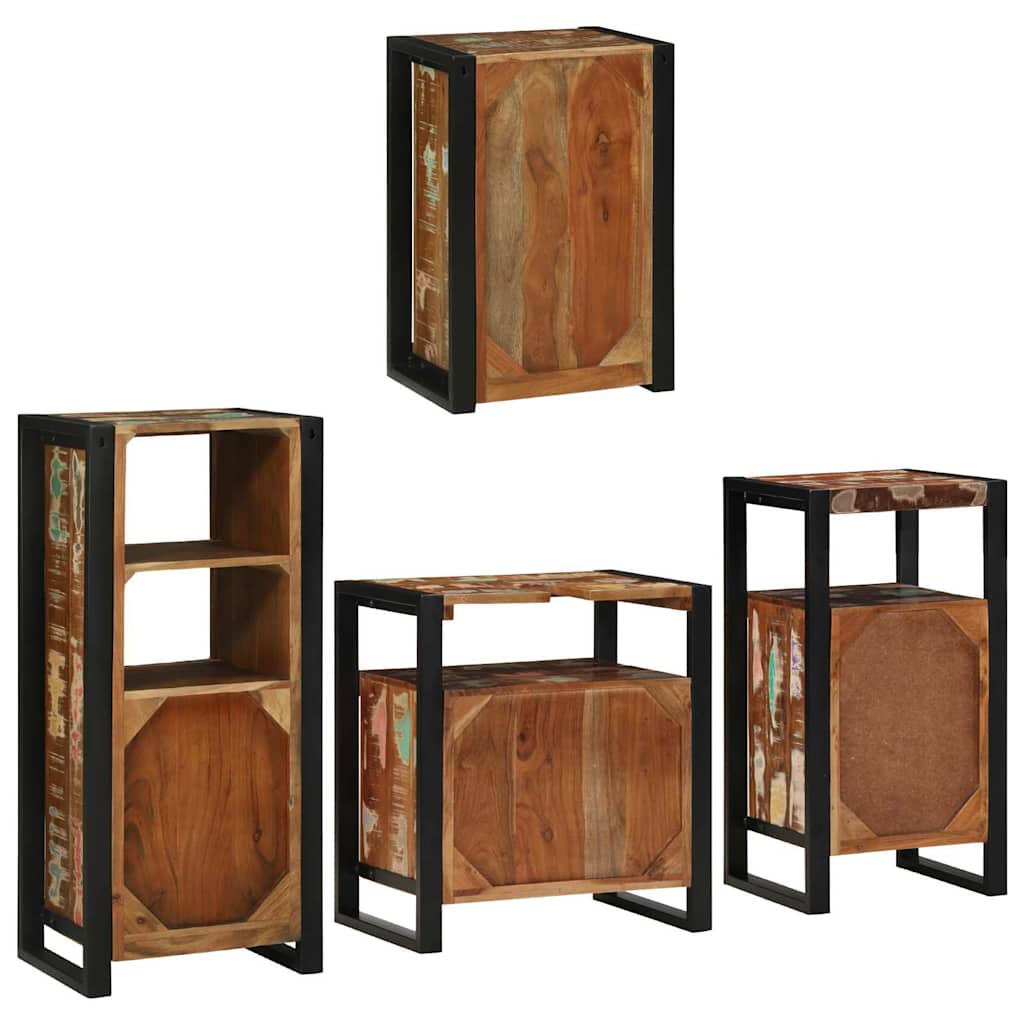 Badkamermeubelset 4 pcs Multikleur Massief gerecycled hout is nu te koop bij PeponiXL, paradijselijk wonen!