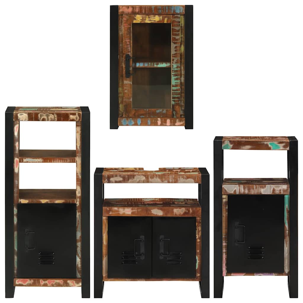Badkamermeubelset 4 pcs Multikleur Massief gerecycled hout is nu te koop bij PeponiXL, paradijselijk wonen!