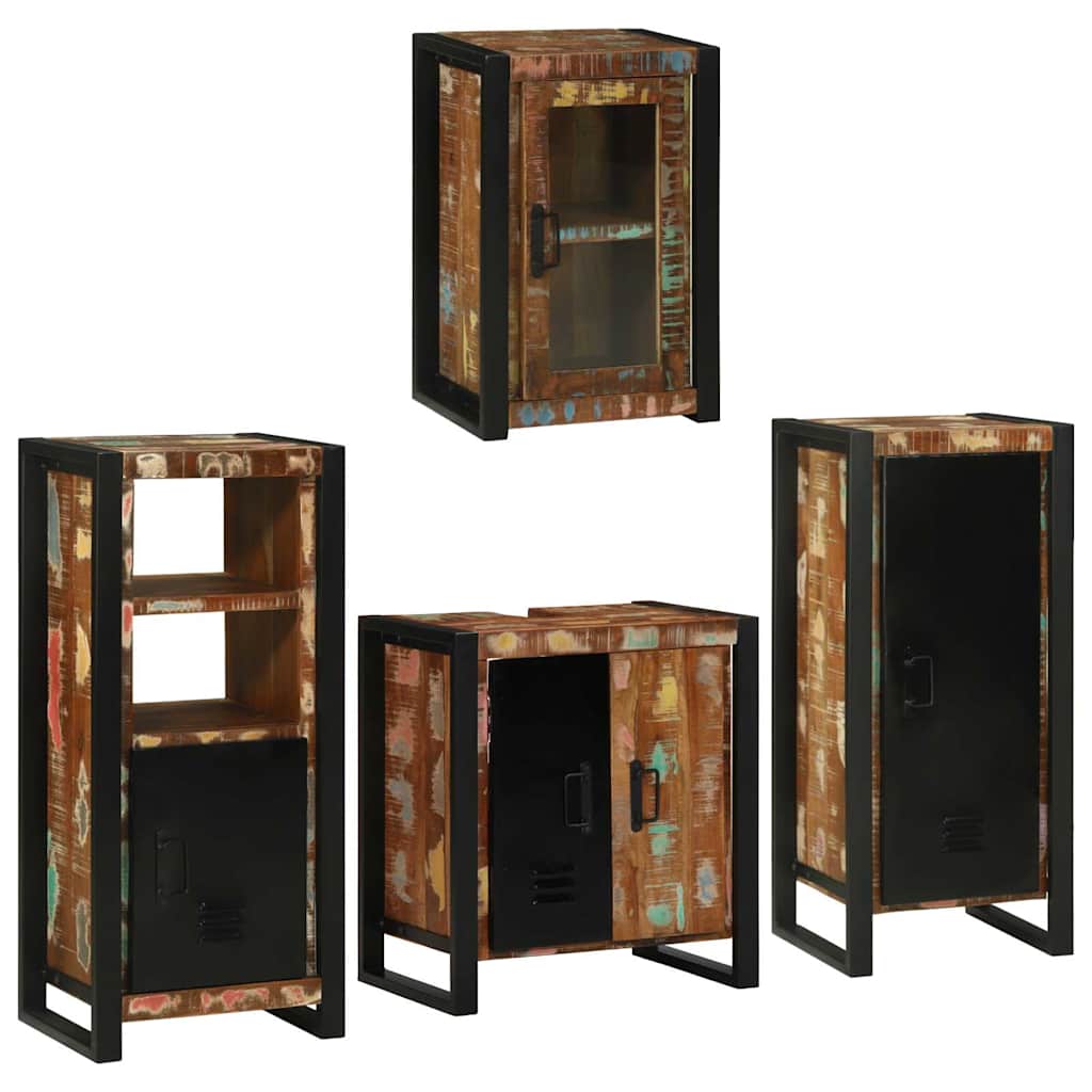 Badkamermeubelset 4 pcs Multikleur Massief gerecycled hout is nu te koop bij PeponiXL, paradijselijk wonen!