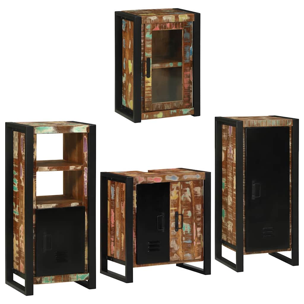 Badkamermeubelset 4 pcs Multikleur Massief gerecycled hout is nu te koop bij PeponiXL, paradijselijk wonen!