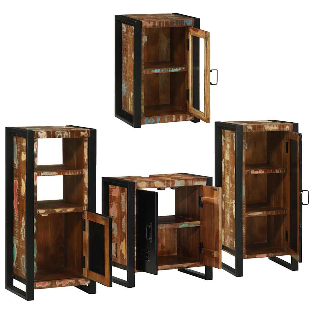 Badkamermeubelset 4 pcs Multikleur Massief gerecycled hout is nu te koop bij PeponiXL, paradijselijk wonen!