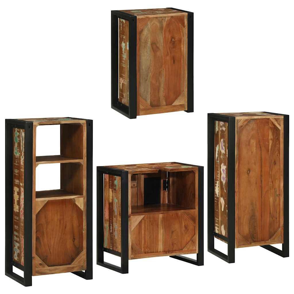 Badkamermeubelset 4 pcs Multikleur Massief gerecycled hout is nu te koop bij PeponiXL, paradijselijk wonen!