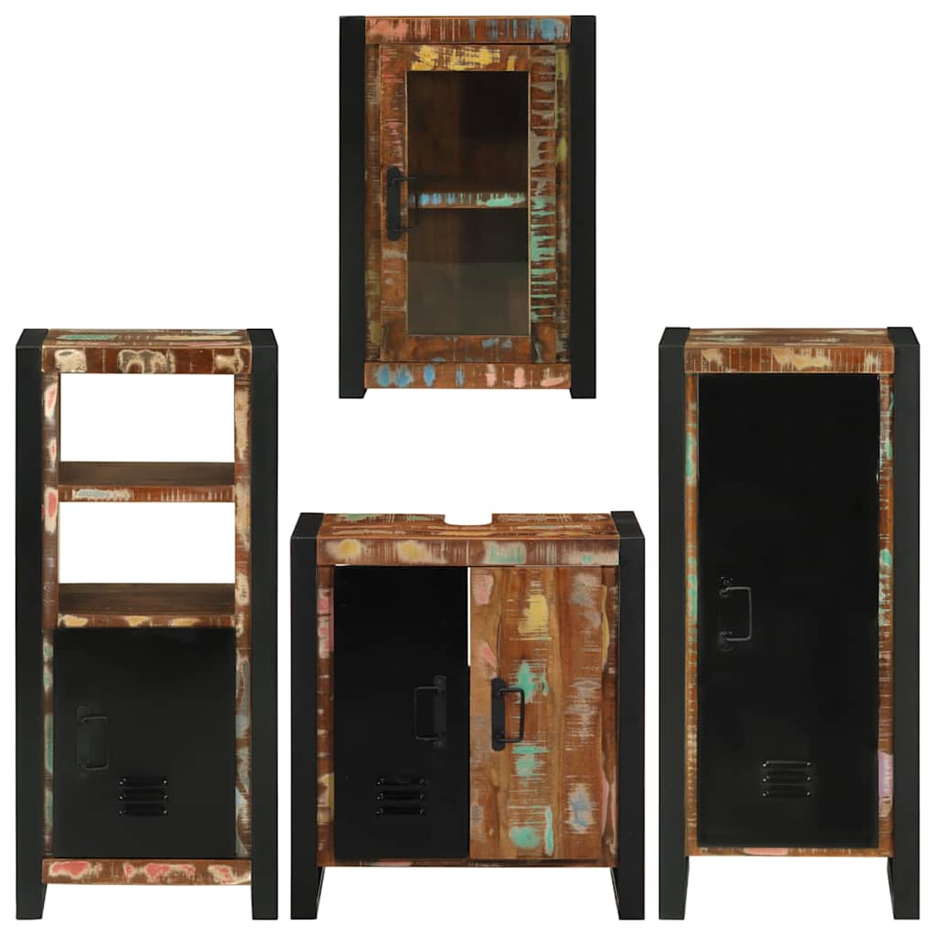 Badkamermeubelset 4 pcs Multikleur Massief gerecycled hout is nu te koop bij PeponiXL, paradijselijk wonen!