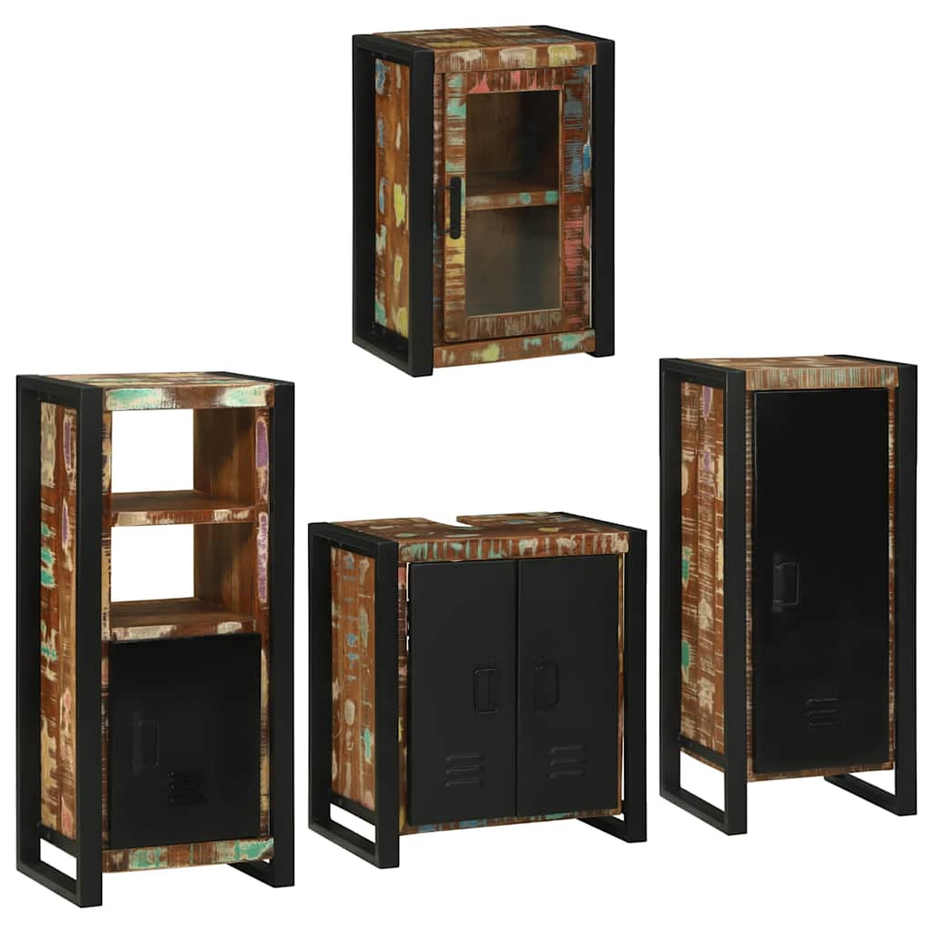 Badkamermeubelset 4 pcs Multikleur Massief gerecycled hout is nu te koop bij PeponiXL, paradijselijk wonen!
