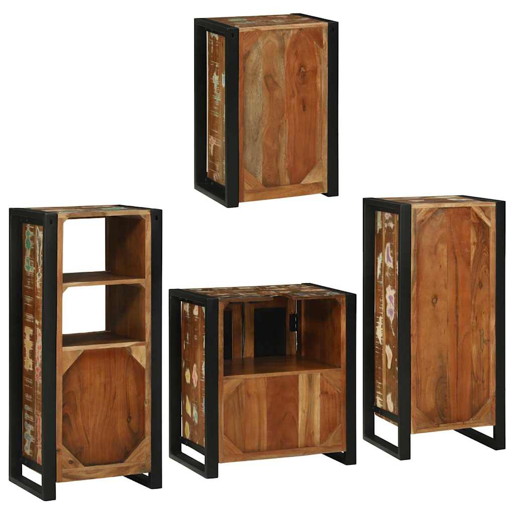 Badkamermeubelset 4 pcs Multikleur Massief gerecycled hout is nu te koop bij PeponiXL, paradijselijk wonen!