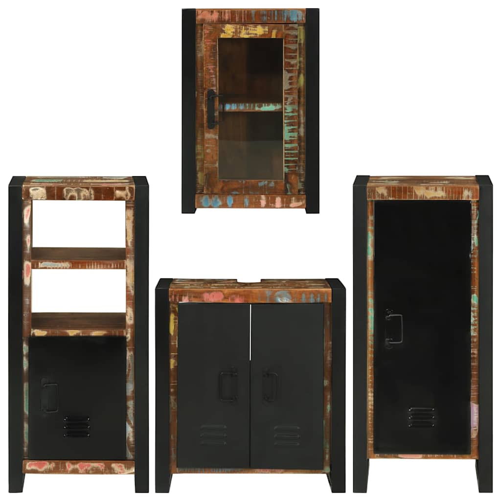 Badkamermeubelset 4 pcs Multikleur Massief gerecycled hout is nu te koop bij PeponiXL, paradijselijk wonen!