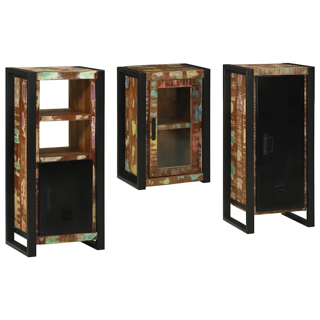 Badkamermeubelset 3 pcs Multikleur Massief gerecycled hout is nu te koop bij PeponiXL, paradijselijk wonen!